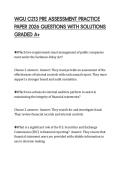 WGU C213 PRE ASSESSMENT PRACTICE PAPER 2026 QUESTIONS WITH SOLUTIONS GRADED A&plus;