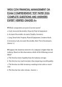 WGU C214 FINANCIAL MANAGEMENT OA EXAM COMPREHENSIVE TEST PAPER 2026 COMPLETE QUESTIONS AND ANSWERS EXPERT VERIFIED GRADED A&plus;