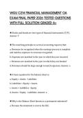 WGU C214 FINANCIAL MANAGEMENT OA EXAM FINAL PAPER 2026 TESTED QUESTIONS WITH FULL SOLUTION GRADED A&plus;