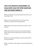 WGU C214 FINANCIAL MANAGEMENT OA EXAM SCRIPT 2026 TEST PAPER QUESTIONS AND SOLUTIONS GRADED A&plus;