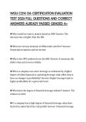 WGU C214 OA CERTIFICATION EVALUATION TEST 2026 FULL QUESTIONS AND CORRECT ANSWERS ALREADY PASSED GRADED A&plus;