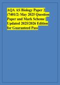 AQA AS BIOLOGY PAPER 1 JUNE  2022 QUESTION PAPER & MARK  SCHEME COMPLETE BUNDLE - &lpar;  7401&sol;1 &rpar;