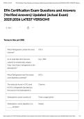 EPA Certification Exam Questions and Answers &lpar;Verified Answers&rpar; Updated &lpar;Actual Exam&rpar; 20252026 LATEST VERSION&excl;&excl;