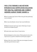 WGU C702 FORENSICS AND NETWORK INTRUSION EXAM CERTIFICATION EVALUATION TEST 2026 FULL QUESTIONS AND CORRECT ANSWERS ALREADY PASSED GRADED A&plus;