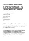 WGU C702 FORENSICS AND NETWORK INTRUSION EXAM COMPREHENSIVE TEST PAPER 2026 COMPLETE QUESTIONS AND ANSWERS EXPERT VERIFIED GRADED A&plus;