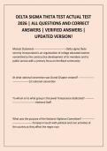 DELTA SIGMA THETA TEST ACTUAL TEST 2026 &vert; ALL QUESTIONS AND CORRECT ANSWERS &vert; VERIFIED ANSWERS &vert; UPDATED VERSION&excl;