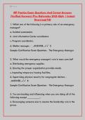 Emergency Manager Practice Exam 2025&sol;2026&colon; MP Test Prep with Verified Answers & Rationales &vert; FEMA & CERT Study Guide