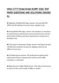 WGU C777 EXAM EXAM SCRIPT 2026 TEST PAPER QUESTIONS AND SOLUTIONS GRADED A&plus;