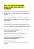 D335 INTRO TO PYTHON EXAM QUESTIONS & VALID CORRECT ANSWERS