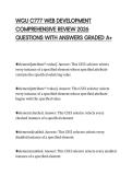 WGU C777 WEB DEVELOPMENT COMPREHENSIVE REVIEW 2026 QUESTIONS WITH ANSWERS GRADED A&plus;