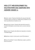 WGU C777 WEB DEVELOPMENT FULL SOLUTION PAPER 2026 QUESTIONS WITH ANSWERS GRADED A&plus;