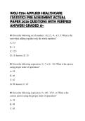 WGU C784 APPLIED HEALTHCARE STATISTICS PRE ASSESSMENT ACTUAL PAPER 2026 QUESTIONS WITH VERIFIED ANSWERS GRADED A&plus;