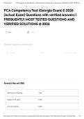 PCA Competency Test &lpar;Georgia Exam&rpar; &vert;&vert; 2026 &lpar;Actual Exam&rpar; Questions with verified Answers &vert; FREQUENTLY MOST TESTED QUESTIONS AND VERIFIED SOLUTIONS &commat; 2026