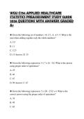 WGU C784 APPLIED HEALTHCARE STATISTICS PREASSESSMENT STUDY GUIDE 2026 QUESTIONS WITH ANSWERS GRADED A&plus;