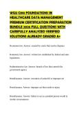 WGU C810 FOUNDATIONS IN HEALTHCARE DATA MANAGEMENT PREMIUM CERTIFICATION PREPARATION BUNDLE 2026 FULL QUESTIONS WITH CAREFULLY ANALYZED VERIFIED SOLUTIONS ALREADY GRADED A&plus;