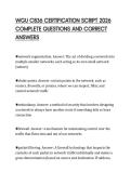 WGU C836 CERTIFICATION SCRIPT 2026 COMPLETE QUESTIONS AND CORRECT ANSWERS