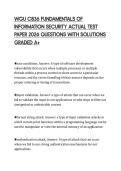 WGU C836 FUNDAMENTALS OF INFORMATION SECURITY ACTUAL TEST PAPER 2026 QUESTIONS WITH SOLUTIONS GRADED A&plus;