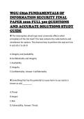 WGU C836 FUNDAMENTALS OF INFORMATION SECURITY FINAL PAPER 2026 FULL 300 QUESTIONS AND ACCURATE SOLUTIONS STUDY GUIDE