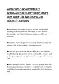WGU C836 FUNDAMENTALS OF INFORMATION SECURITY STUDY SCRIPT 2026 COMPLETE QUESTIONS AND CORRECT ANSWERS
