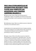 WGU C836 FUNDAMENTALS OF INFORMATION SECURITY TEST PAPER 2026 COMPLETE 300 QUESTIONS AND VERIFIED ANSWERS GRADED A&plus;
