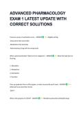 ADVANCED PHARMACOLOGY  EXAM 1 LATEST UPDATE WITH  CORRECT SOLUTIONS 