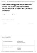 Quiz 1 Pharmacology 5334 Exam Questions & Answers Test QUESTIONS AND VERIFIED SOLUTIONS &vert;2026&vert; ELABORATED &DETAILED ANSWERS&excl;&excl;