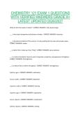 CHEMISTRY 121 EXAM 1 QUESTIONS WITH VERIFIED ANSWERS GRADE A&plus; LATEST UPDATED 2026&sol;2027