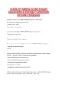CHEM 121 STUDY GUIDE EXAM 1 QUESTIONS & CORRECT ANSWERS UPDATED 2026&sol;2027