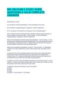 BIO 106 EXAM 2 STUDY GUIDE QUESTIONS & VALID COMPLETE ANSWERS