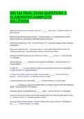 BIO 106 FINAL EXAM QUESTIONS & ELABORATED COMPLETE SOLUTIONS