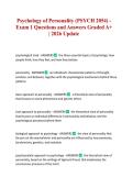 Psychology of Personality &lpar;PSYCH 2054&rpar; - Exam 1 Questions and Answers Graded A&plus; &vert; 2026 Update