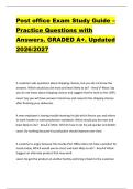 Post office Exam Study Guide &ndash;  Practice Questions with  Answers&period; GRADED A&plus;&period; Updated  2026&sol;2027 