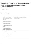 MN605 Unit 5 EXAM&comma; MOST TESTED QUESTIONS AND VERIFIED SOLUTIONS&sol;GET IT 100&percnt; ACCURATE&excl;&excl; 2026&excl;&excl;