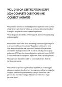 WGU D115 OA CERTIFICATION SCRIPT 2026 COMPLETE QUESTIONS AND CORRECT ANSWERS