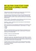 BIO 106 FINAL EXAM STUDY GUIDE QUESTIONS & CORRECT PASSED SOLUTIONS