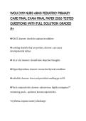 WGU D119 NURS 6840 PEDIATRIC PRIMARY CARE FINAL EXAM FINAL PAPER 2026 TESTED QUESTIONS WITH FULL SOLUTION GRADED A&plus;