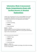 Informatics Week 6 Assessment Exam&colon; Comprehensive Exam with Verified Answers & Detailed Explanations