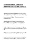 WGU D169 OA FINAL SCRIPT 2026 QUESTIONS WITH ANSWERS GRADED A&plus;