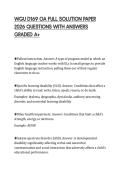 WGU D169 OA FULL SOLUTION PAPER 2026 QUESTIONS WITH ANSWERS GRADED A&plus;