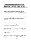 WGU D169 OA PRACTICE PAPER 2026 QUESTIONS WITH SOLUTIONS GRADED A&plus;