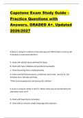 Capstone Exam Study Guide &ndash;  Practice Questions with  Answers&period; GRADED A&plus;&period; Updated  2026&sol;2027 