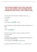 PSYCH 2054 PERSONALITY PSYCHOLOGY FINAL QUESTIONS AND ANSWERS WITH COMPLETE SOLUTION &vert; NEW UPDATE 2026