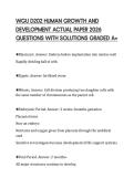 WGU D202 HUMAN GROWTH AND DEVELOPMENT ACTUAL PAPER 2026 QUESTIONS WITH SOLUTIONS GRADED A&plus;
