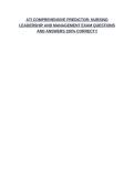 ATI COMPREHENSIVE PREDICTOR&colon; NURSING LEADERSHIP AND MANAGEMENT EXAM QUESTIONS AND ANSWERS 100&percnt; CORRECT&excl;&excl;