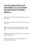 WGU D202 HUMAN GROWTH AND DEVELOPMENT FULL SOLUTION PAPER 2026 QUESTIONS WITH ANSWERS GRADED A&plus;
