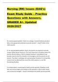 Nursing &lpar;RN&rpar; Issues &lpar;EAQ's&rpar;  Exam Study Guide &ndash; Practice  Questions with Answers&period;  GRADED A&plus;&period; Updated  2026&sol;2027 