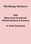 KSU Biology 198 Exam 2 Study Guide &vert; Biology Test Prep 2026