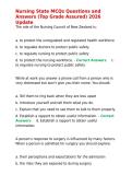 Nursing State MCQs Questions and Answers &lpar;Top Grade Assured&rpar; 2026 Update&period;