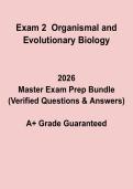 Exam 2 Study Guide &vert; Organismal & Evolutionary Biology Prep 2026