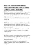 WGU D219 SCHOLARSHIP IN NURSING PRACTICE EXAM 2026 ACTUAL TEST PAPER COMPLETE SOLUTIONS VERIFIED